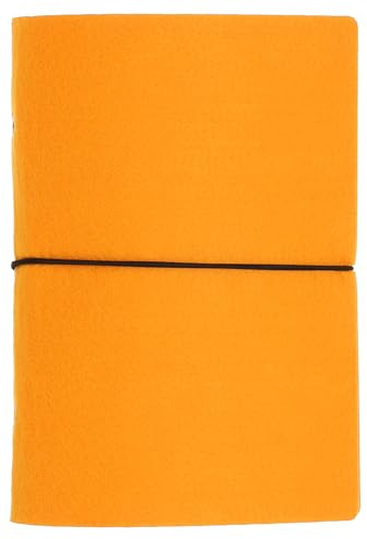 PATIKIL A5 Notizbuch-Binder, 6-Ring-Filz-Loseblatt-Binder-Cover nachfüllbarer Ringbinder mit elastischem Band für Füllerpapier Budget-Binder Journal-Tagebuch-Zubehör, Orange