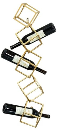 HCAUYNN Porte-Bouteilles 5 Bouteilles 85 X 15 Cm, Organiseur De Bar Suspendu, Gain De Place,Gold