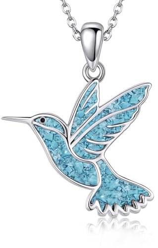 DAYLINLOVE Kolibri Kette 925 Sterling Silber Abalone Muschel Kolibri Anhänger Halskette Kolibri Schmuck Geschenke für Damen Frauen Mädchen Mama Kolibris Liebhaber