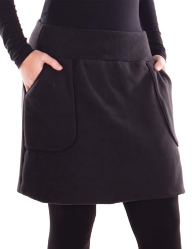 Vishes Warmer Fleecerock mit Taschen und breitem Bund aus Fleece - Alternative Bekleidung