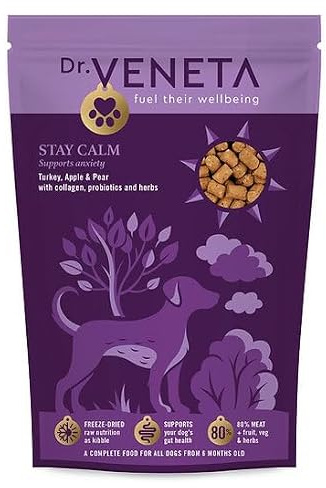 Dr Veneta Stay Calm Premium Freeze-Dried Raw DogFood, Turkey, Apple & Pear (500g)
