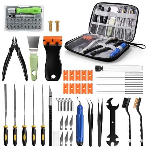 Wiseten 3D Drucker Tool Kit, Modell-Nachbearbeitung 3D Drucker Werkzeug Kit | Düsenreinigungsset, Abschluss, Entgratungs, Entfernungswerkzeuge, Reinigungsnadeln, Zubehör Set für alle 3D Drucker