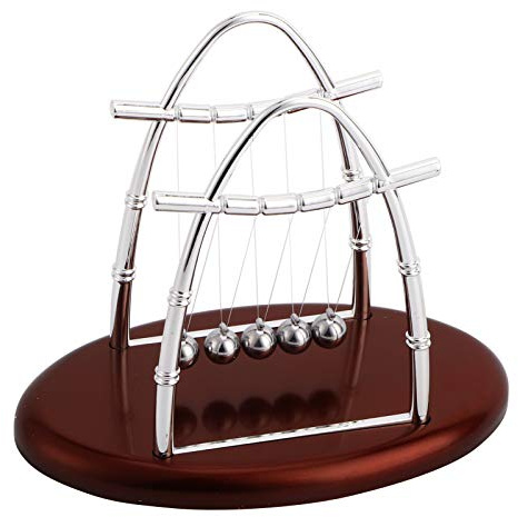 Fafeicy Bolas de Equilibrio Newton Cradle, Juguete de 7 Pulgadas, Bolas de Acero, Adorno de Péndulo de Ciencia Física para Escritorio, Oficina, Decoración del Hogar