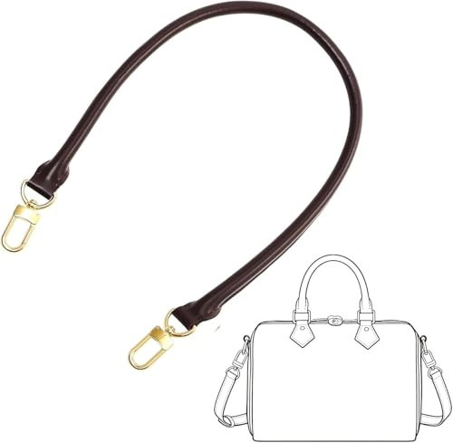 Ingenuity Workshop Vachetta gerollter Schultergurt aus Leder für Speedy, weiches Rindsleder, Ersatz für Lv Graceful Damier Speedy Bag, B: 1,8 cm, L: 70 cm, Braun