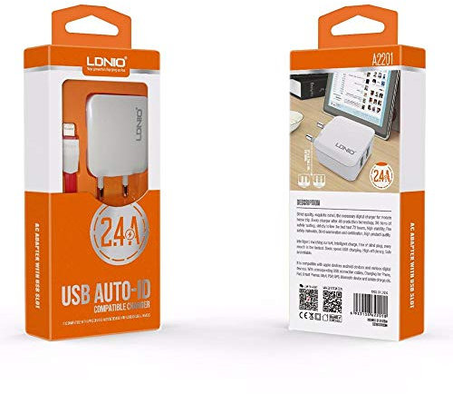 Caricabatteria veloce con filo da tipo iOS da 1m, caricatore rapido 12W con filo lighning incluso