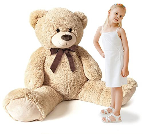 DE.CAR2 Peluche Orso Beige con Fiocco 180cm