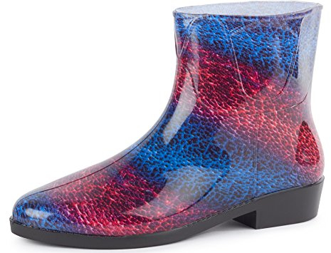 Ladeheid Kurze Gummistiefel Damen Elegant Regenstiefel Damen mit Muster LAZT201802 (Muster-23, 39 EU)