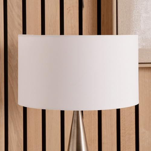 White Cylinder Cotton Lampshade for Table Lamps 18 inch | Drum Lamp Shade for Living Room Standard Lamps (White, 45cm Diameter)