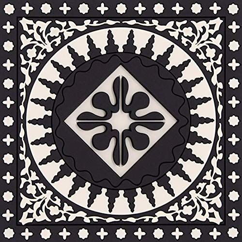 Set di 6 sottopiatti di Silicone Kaokab Bianco e Nero dell'Oriente 9 x 9 cm