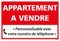 Signalétique.biz France - Panneau Immobilier Personnalisable Appartement à Vendre avec Oeillets aux 4 coins - Rouge - AKILUX 3,5mm - Dimensions 600x400 mm - Protection Anti-UV