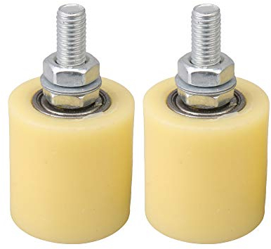 Lot de 2 roues de guidage en acier et polypropylène pour porte coulissante électrique, 40 x 44 mm