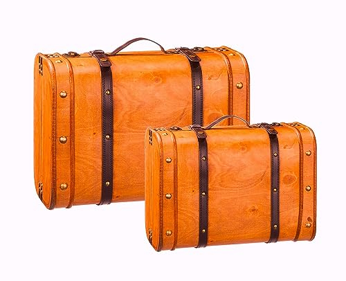 2 Holzkoffer Schatzkiste Deko Holz Koffer Set