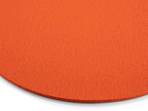 Modulor Filz-Sitzauflage für Stühle, rundes Sitzkissen aus 100% Wollfilz, auch als dekoratives Tischset geeignet, 33 cm im Durchmesser (Orange)