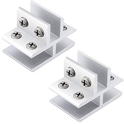 INCREWAY 2 Piezas Soporte de Cristal, Forma de T 10-12mm Ajustable Soporte para Estante de Cristal Abrazaderas de Vidrio