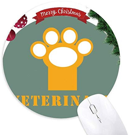 Dog Claw Orange Veterinarian Round Rubber Maus Pad Weihnachtsbaum Mat