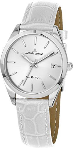 JACQUES LEMANS Damenuhr La Passion Lederband massiv Edelstahl 1-2084B
