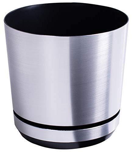 KORAD Pot de Fleur - Aluminium 21 cm - Pot de Fleur avec Trous de Drainage et Soucoupe intégré, Pot de Fleur et de Plante décoratif pour l'intérieur DEKOR 21/024