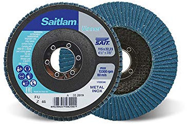 Sait 48217 Winner - Disco abrasivo a lamellare, grana 120, 125 mm x 22,23 mm, 10 pezzi