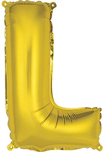 Folien-Buchstaben-Luftballon - 35 cm - Buchstabe L Luftballon - Gold