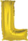 Folien-Buchstaben-Luftballon - 35 cm - Buchstabe L Luftballon - Gold