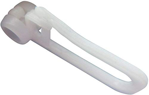 rewagi Gardinenröllchen Rollringe mit Langer Haken 33mm - Rolle Ø 8mm – weiß - 25, 50, 100, 200, 500, 1000 Stück (25 Stück)