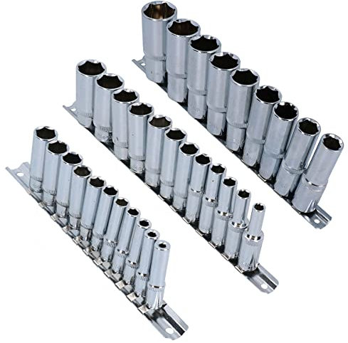 Imperial SAE/AF Deep 6 Point Socket Set 1/4 3/8 & 1/2 Drive 5/32 - 1 33pc