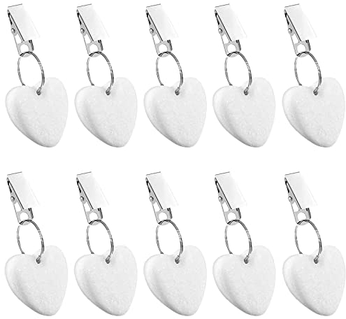 10 Sätze Herz Tischdeckengewicht Outdoor, Marmor mit Clips, Tischdeckenbeschwerer aus Naturstein Marmor Tischdeckenklemmen, Geeignet für Tischplatten im Garten, Picknick, Party, Küche, Esszimmer