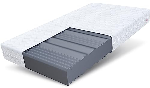 FDM Comfort Plus Schaumstoffmatratze 80x200 cm Höhe 20 cm 7-Liegezonen Matratze Kaltschaum H3 Öko-Tex Allergikergeeignet Bezug Waschbar Abnehmbar Weiß