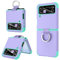BENTOBEN für Samsung Z Flip 3 Hülle mit Ring Ständer, Handyhülle für Samsung Galaxy Z Flip 3 5G mit Panzerglas Schutzfolie Kameraschutz Kratzfest Hardcase Sto?fest für Samsung Galaxy Z Flip 3 5G, Lila