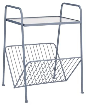 MICA Decorations Magazine Rack - 44 x 40 x 59 cm - Metall - Blau