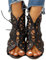 ticticlily Sandales Femme Été Talon Haut Chaussure Escarpin Bout Ouvert Lacets Cheville Sandales Talons Chic Mode Confort A Noir 42 EU