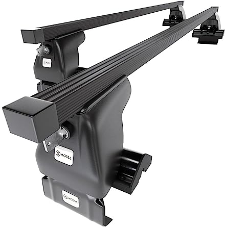 Mossa - Stahl-Dachträger kompatibel mit VW Volkswagen Golf mk V Hatchback (2004-2007) - schwarz Dachträger Dachgepäckträger - ohne Montagelemente