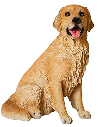 MBROS Hundestatue, Gartenornamente, für den Außenbereich, großer Hund, Gartenfigur, Dekorationen, Golden Retriever-Skulptur für Terrasse, Balkon, Rasen, C
