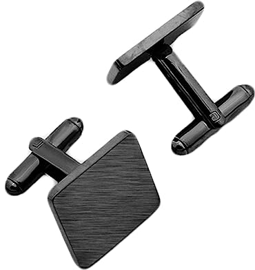 Epinki Titan Manschettenknöpfe, Quadrat Gebürstet Cufflinks Box for Men, Manschettenknöpfe Schwarz für Unternehmen