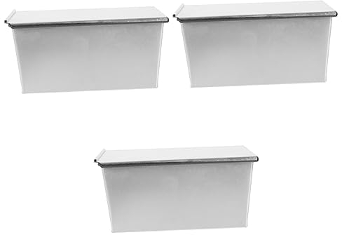 DOITOOL 3st Toastbox Mit Antihaftbeschichtung Sandwich-blech Dose Brotdose Laib Tablett Brotbackform Rechteckige Kastenform Pullman-laibpfanne Brotform Mit Deckel Aluminiumlegierung Banane