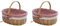 VENEKA 2X Weiden Korb Geschenk KöRbe Leerer Ovaler Weiden Picknick Korb mit Hochzeits Korb Klein