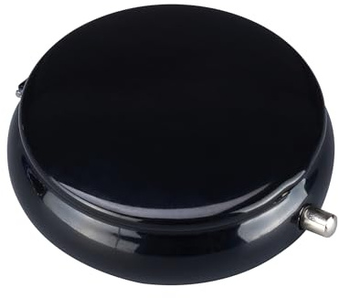 Taschen ASCHENBECHER Ø5,5cm mit Deckel aus Metall rund Mini Ablagefläche Reiseaschenbecher Taschenaschenbecher Reise Outdoor 3-Varianten 76 (Schwarz)