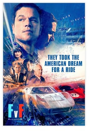 Filmposter Le Mans 66, Leinwand-Poster, Schlafzimmer, Dekoration, Sport, Landschaft, Büro, Raumdekoration, Geschenk, ungerahmt, 30 x 45 cm
