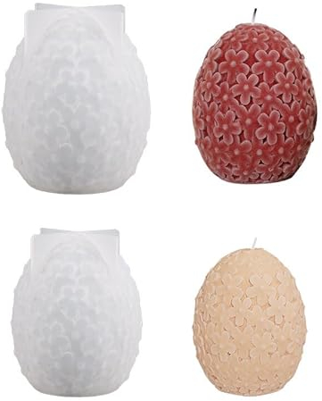 2pcs Ostern Eier Silikonform Kerzenformen 3D Osterei Silikonform Eier Seifenform Ostereiform Osterei Kerzen Gießformen DIY Ostern Seifenform 3D DIY Silikonform Kerzen Gießen Formen Osterdeko