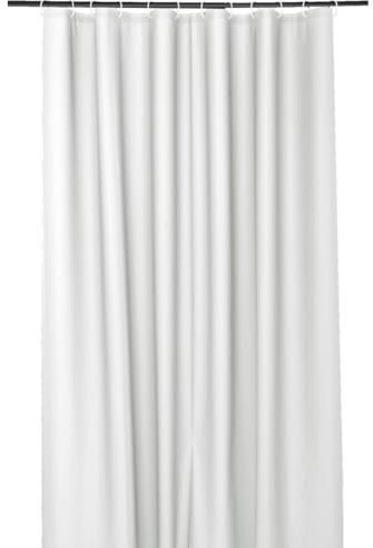 Sanixa U6RD150 Duschvorhang PEVAl 180x200 cm Schwarz, Anthrazit, Weiß od. Beige wasserdicht waschbar Badewannenvorhang Vorhang hochwertige Qualität (Weiß)