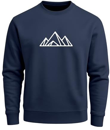 Neverless® Sweatshirt Herren Berge Poygon Print Wandern Rundhals-Pullover Outdoor Fashion Streetwear