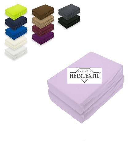 EXKLUSIV HEIMTEXTIL Frottee Spannbettlaken Rundumgummizug Marke Doppelpack Flieder 70 x 140 cm