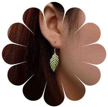 TseenYi Palm Leaf Dangle Earrings Green Monstera Leaf Drop Earrings Acrylic Monstera Palm Earrings Hollow Leaf Resin Earrings Boho Palm Beach Hook Earrings Jewelry for women and Girls