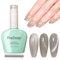 Firedeep Cat Eye Gel Nail Polish - 16ml Milk Tea Silver Grey Gel Polish with Holographic Shimmer and Magnetic Stick