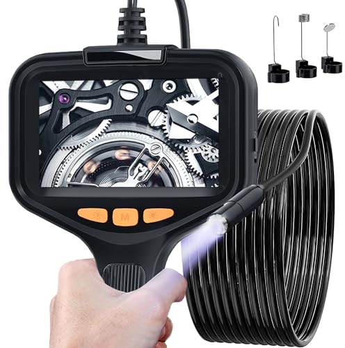 1920P HD Tragbares Endoskop, Yiko 10M Endoskop-Kamera mit 4,3'' IPS-Bildschirm, Inspektionskamera mit 8 LED-Leuchten IP67 wasserdicht mit 2600mAH wiederaufladbare Batterie(32.8 ft/10m)