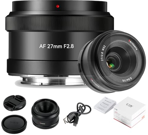 7artisans AF 27MM F2.8 Autofokus Objektiv, Weitwinkel APS-C Faszinierende Autofokus Kamera Objektiv für atemberaubende Fotografie(E Mount A5 A6 A7 FX A9 ZV-E, schwarz)