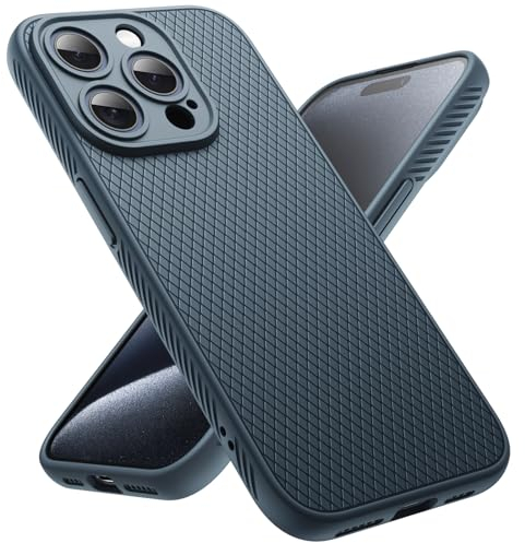 JETech Grip Case for iPhone 15 Pro Max 6.7-Inch, Soft TPU Slim Fit Protective Phone Cover with Camera Lens Full Protection, Shockproof (Blue Titanium)