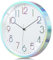 Lafocuse 3D Bunt Ziffern Lautlos Wanduhr Silber, Design Wanduhr Modern 30cm, Ohne Tickgeräusche Küchenuhr Deko für Kinderzimmer Wohnzimmer Schlafzimmer Büro