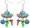 HUAGEO Acryl Nette Astronomische Teleskop Ohrringe Neuheit Planet Alien Raumschiff Raketen UFO Dangle Spaß Schmuck Für Frauen Outer Space Lovers Charms Geschenke (Blau)