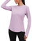 Gyabnw Rash Guard Women UPF 50+ Long Sleeve Sports Running Outdoor T-Shirts Crew Neck Golf Activewear with Thumbhole Purple
